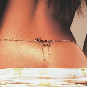 Aangepaste naam bodyketting, gouden roestvrijstalen buikketting