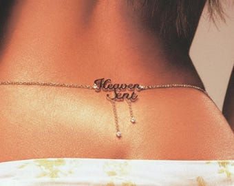 Aangepaste naam bodyketting, gouden roestvrijstalen buikketting