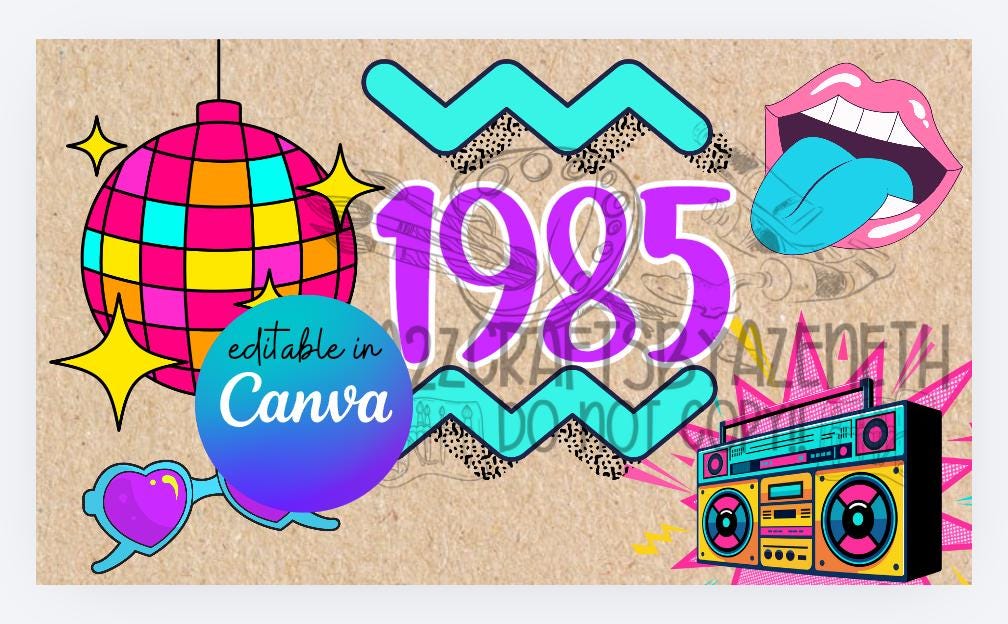80s Painted Banner Png File Only - Etsy