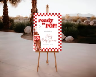 Letrero de bienvenida para baby shower "Listo para usar" / Descarga digital editable