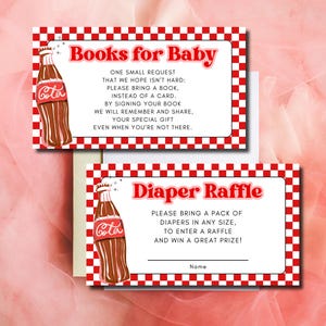 Ready to Pop Baby Shower | Books for Baby Card | Diaper Raffle Card | Editable Digital Download | Ready to Print