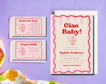 Set de Baby Shower Ciao / Descarga digital editable