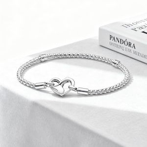 Sterling Silver Studded Chain Bracelet - Pandora Compatible Charm Bracelet
