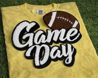 Chenille Game Day-strijkpatch, doe-het-zelfpatch