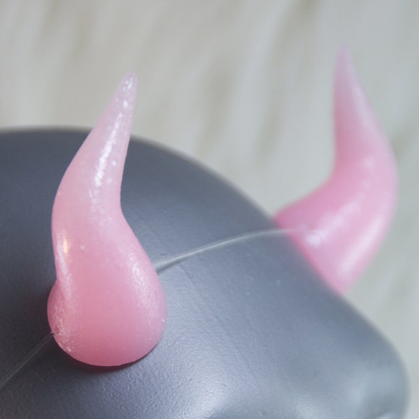 Pastel Pink Colorway for Select Cast Resin Costume Horns, Cosplay and Theater Costume Horns, Handcrafted Demon Horns