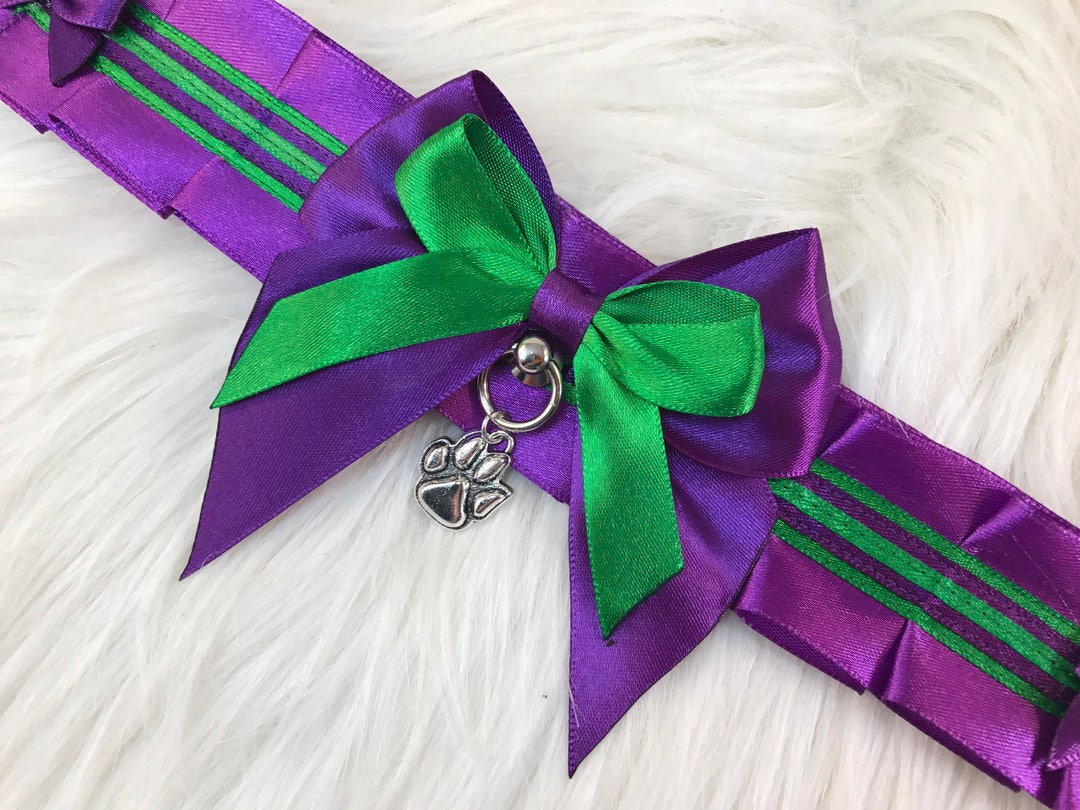 Green and Purple Kitten Play Collar Kitten Play Collar Pet - Etsy