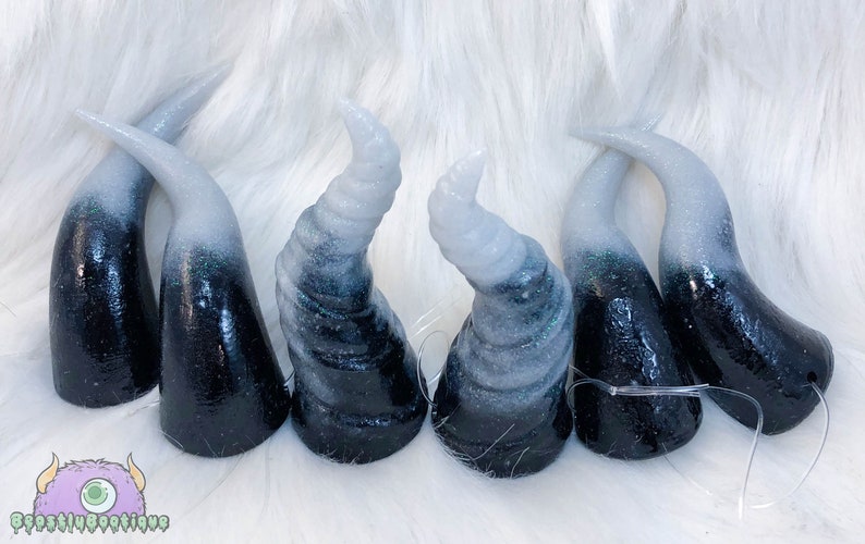 Smoke Colorway for Select Cast Resin Costume Horns, Cosplay and Theater Costume Horns, Handcrafted Demon Horns image 6