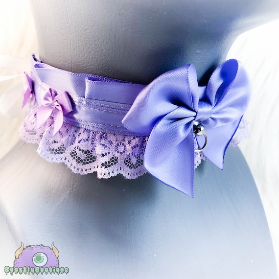 Solid Lavender Pastel Goth Kitten Play Collar Fashion Collar Etsy
