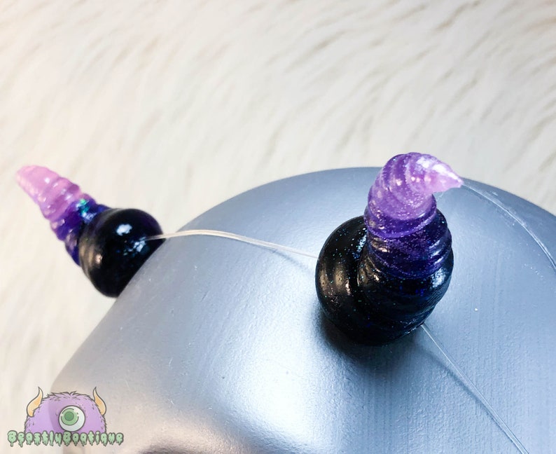 Poison Colorway for Select Cast Resin Costume Horns, Cosplay and Theater Costume Horns, Handcrafted Demon Horns image 3