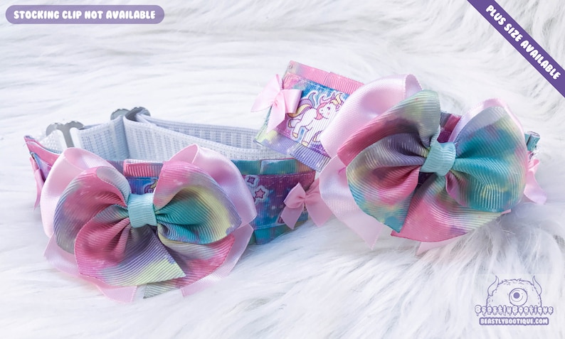 BDSM Garter Harajuku Garter Unicorn Splash Adjustable Thigh Garter Set Plus Size Available Bondage Thigh Garter Set Kitten Play Garters