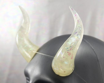 Opal Shatter Colorway for Select Cast Resin Costume Horns, Cosplay and Theater Costume Horns, Handcrafted Demon Horns