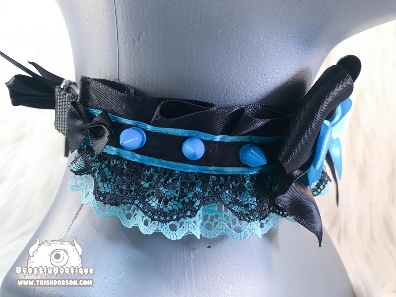 Black and Blue Kitten Play Collar Kittenplay BDSM Collar Etsy