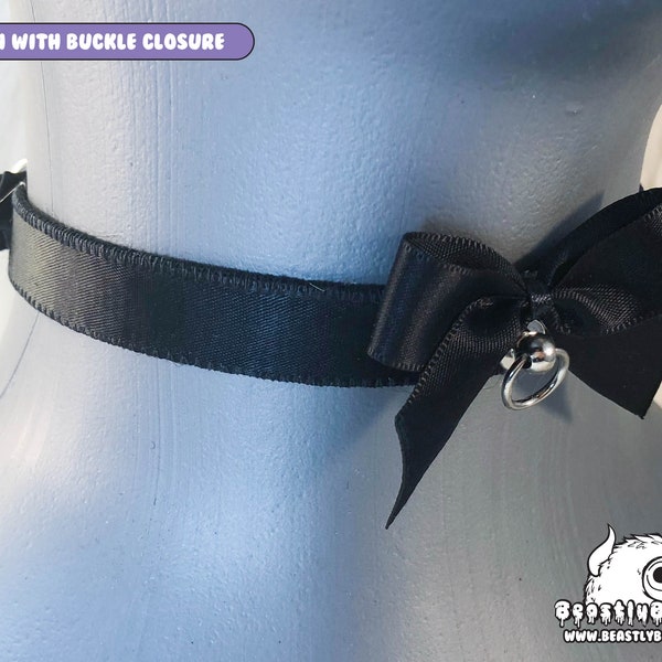 Skinny Mini Black Kitten Play Collar, Kitten Play Collar, Pet Play Collar, Choker, Adult Kitten Play Collar, BDSM Collar