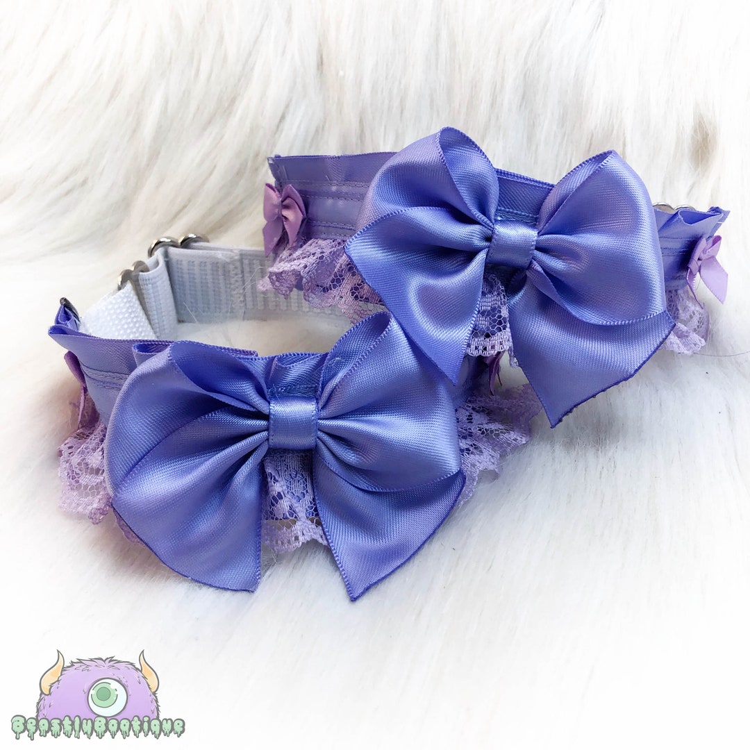 Solid Lavender Pastel Goth Adjustable Thigh Garter Set Kitten Etsy