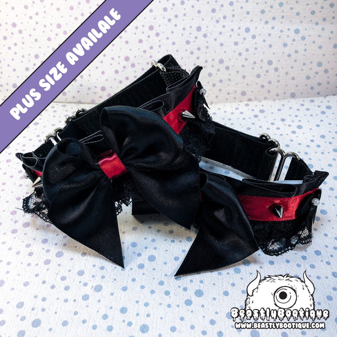 Strapped in Thigh Garters - Crimson