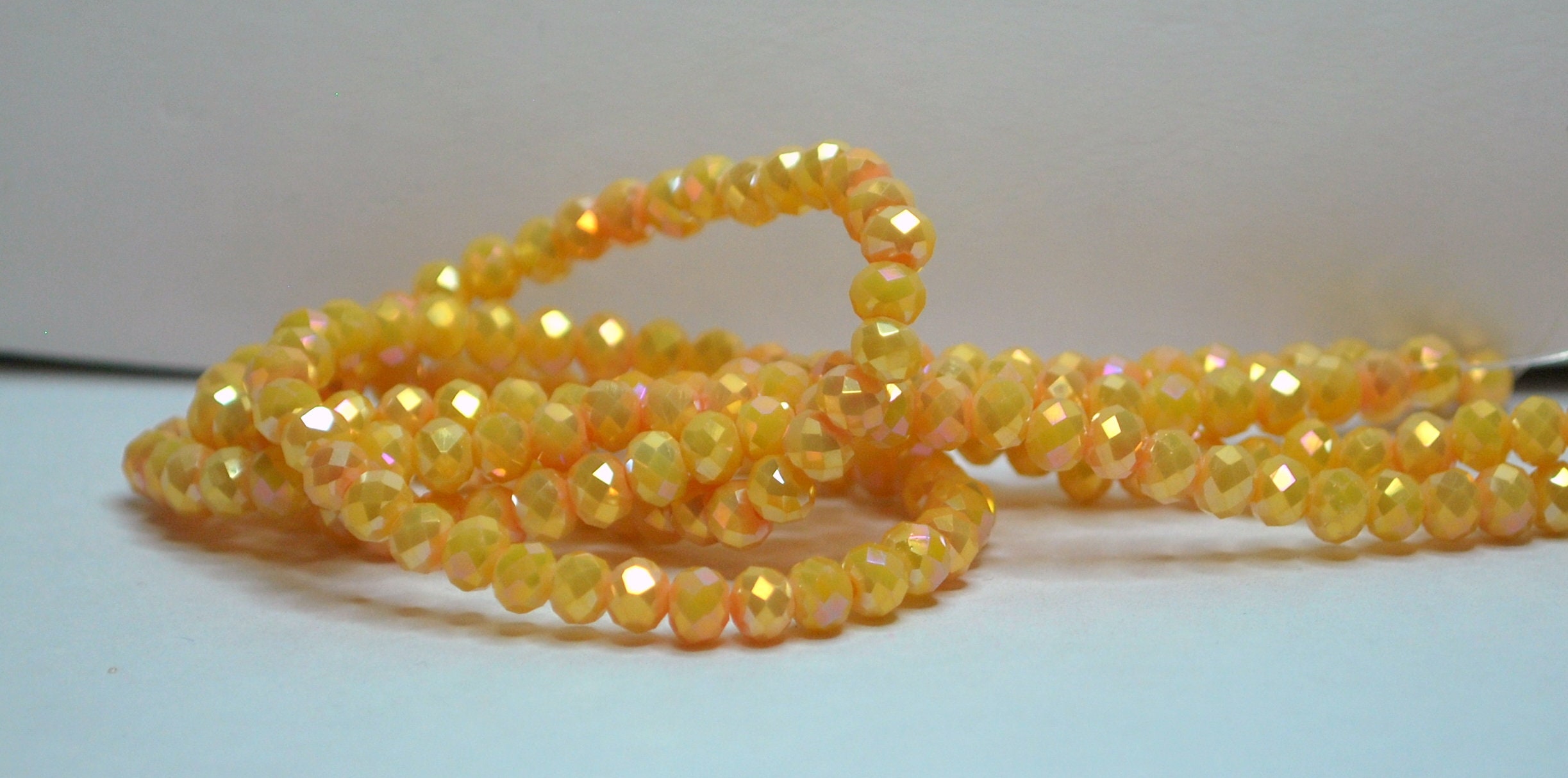 50pcs 6x4mm Rainbow Coated Rondelle Faceted Loose Beads lot Yellow & Orange 50pcs 6x4mm Rainbow Coated Rondelle Faceted Loose Beads lot Yellow & Orange