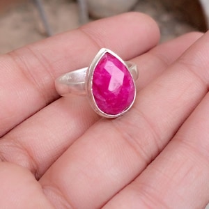 Natural Pink Ruby Gemstone Ring*925 Sterling Silver Ring*Handmade Ring*Gift for Her*Lovely Ruby *Statement Ring*Ruby Jewellery*Gift For Her