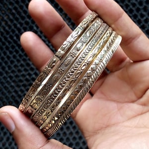 06 Set Of Bangle*99.9% Solid Brass Bengal*Brass Classic Bracelet*Brass Stylish Design Bracelet&Bangle*Christmas Gift*Elegant Design Bangle