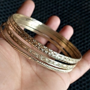 04 Set Of Bangle *99.9% Solid Brass Bengal*Brass Vintage Bracelet*Brass Beautiful Design Bracelet&Bangle*Christmas Gift*Lovely Design Bangle