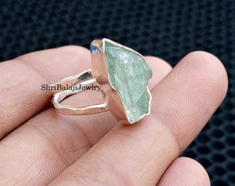 Aquamarine Gemstone Ring* Handmade Ring* 925 Sterling Silver Ring* Birthstone Ring* Statement Ring*  Natural Jewellery*  Bohemian Ring *