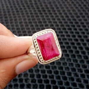 Buy Vintage Ruby Gemstone Ring*925 Sterling Silver Ring*Handmade Ring*Purpose Ring*Simple Ring*Gift For Valentine Ring*Gift for perfect Ring