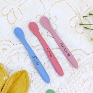 Personalized Silicone Baby Spoon: Custom Engraved Feeding Utensil