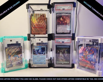 Graded Card Stand - Compatible with PSA/CGC - Turnable 360 Display - SlabTower