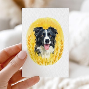 Custom Watercolor Pet Portrait: Dog Remembrance Gift, Choose Background