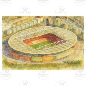 Arsenal - Emirates Stadium | Digital Stadium Art | Printable Wall Art | 99p Digital Download | Football Stadium Sketch