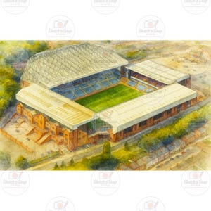 Aston Villa - Villa Park | Digital Stadium Art | Printable Wall Art | 99p Digital Download | Football Stadium Sketch