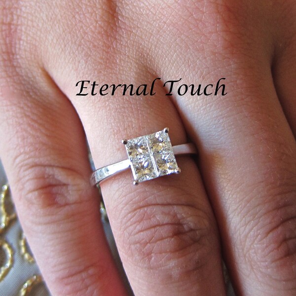Invisible set engagment wedding band