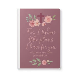 Faith Based Softcover Journal, Inspirational Notebook Gift, Women's Christian Journal, Inside Prints