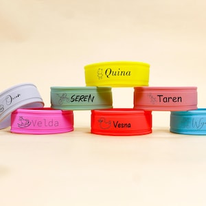 Custom Silicone Name Band for Baby Bottles, Engraved Sippy Cup Label, Personalized Baby Shower Gift, Daycare Name Tag