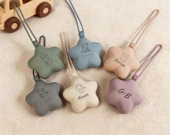 Personalized Star Pacifier Case | Silicone Baby Dummy Holder