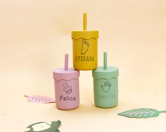 Personalized Silicone Sippy Cup: Engraved Toddler Training Tumbler