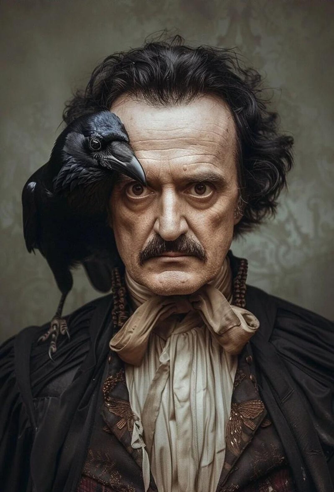 Dark Academia Edgar Allan Poe Poster – Gothic Raven Canvas Art ...
