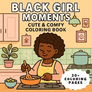 Black Girl Coloring Book: 30 Afro Hairstyle Self-Love Pages (Printable PDF/PNG Download)