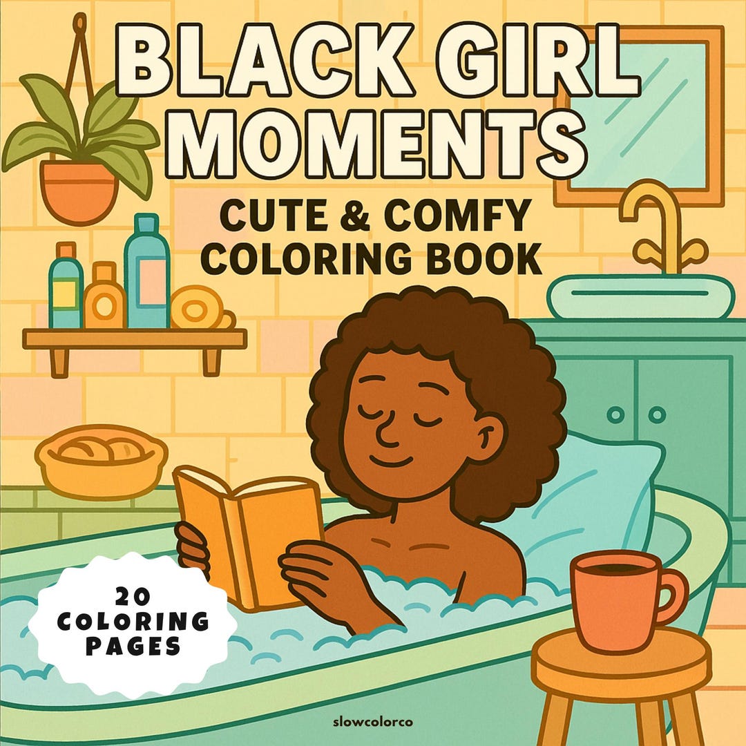 Black Girl Coloring Book | Cozy Coloring Pages Afro Hairstyles | Self ...