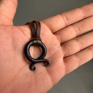 Forged Iron Troll Cross Necklace | Viking Protective Amulet Pendant | Norse Pagan Jewelry