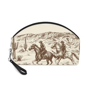 Vintage Cowboy Western Schminktasche, Reisekosmetik Etui, Geschenke für Sie, Home Organizer, Rodeo Party Accessoire