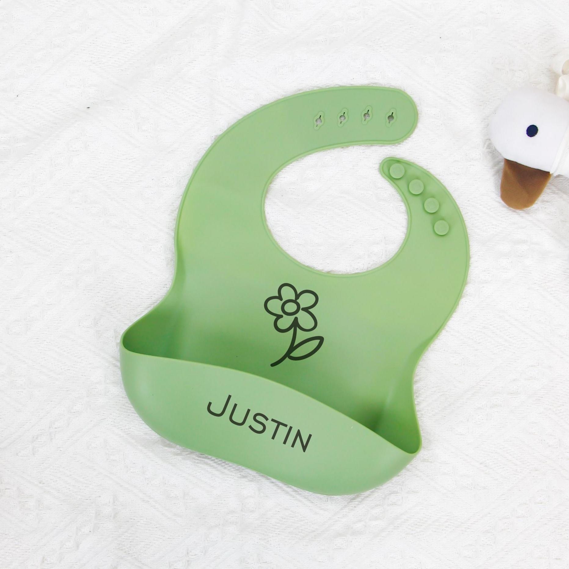Bavoir silicone avec récupérateur - Vert sapin - Bébé - 6.29