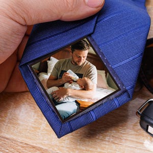 Parche personalizado para corbata, regalo para el padre de la novia, foto de papá en la corbata, parche para corbata, pegatina para corbata, regalo del Día del Padre, regalo para papá, parches de regalo para papá