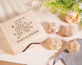 Date Night Dice-Gift for Couple,Date Night Dice Set,Engraved Couple Name Date Night Dice,Date Night Idea,Anniversary Gift,Valentine's Gift