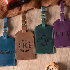 Personalized Luggage Tags,Engraved Leather Luggage Tag,Custom Travel Gift for Him,Christmas Gifts,Wedding Favor,Groomsmen Gift,Luggage Tag