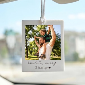 Personalized Photo Car Hanging Ornament,Photo Car Mirror Tag,Drive Safe Ornament,Driving Test Pass Gift,First Car Charm,Father's Day Gift