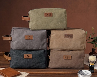 Neceser de lona grabado a medida, neceser personalizado para padrinos de boda, artículos de viaje, regalo de aniversario