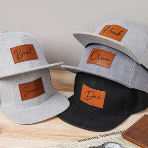 Gorras personalizadas con parches de cuero, gorra de camionero para padrinos de boda, gorras personalizadas con nombre, gorra snapback para niños, gorra de béisbol de malla, regalo para el abuelo, gorra de papá