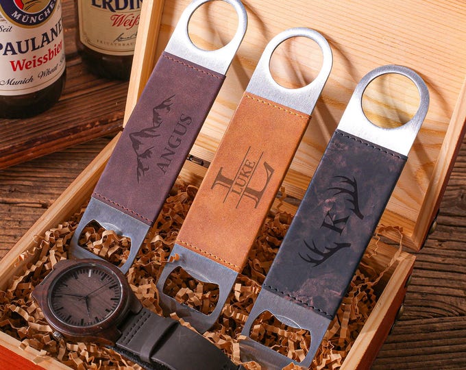 Personalized PU Leather Bottle Opener,Groomsmen Gift for Men,Customized Party Souvenir,Stylish Tool for Dad,Wedding Party Favor,Gift for Him