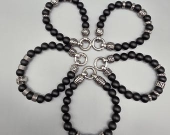 Bracelet made of onyx or lava stone – for women and men