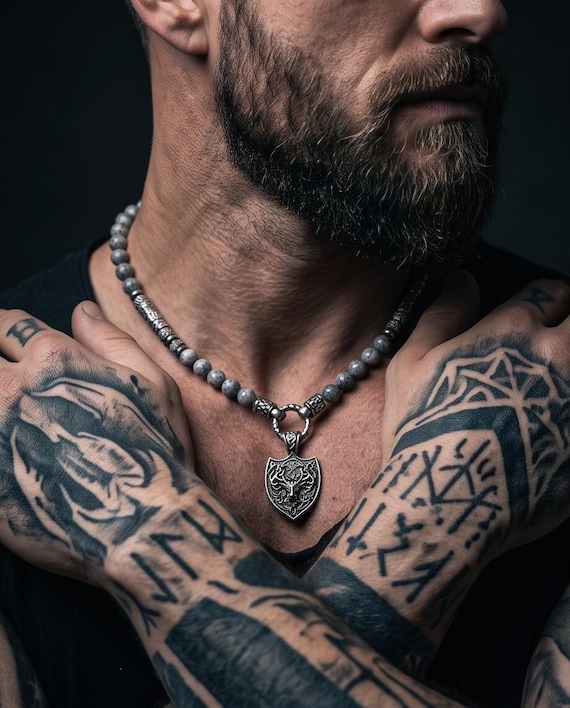 Viking chain 8 mm with stainless steel elements and pendant of your choice